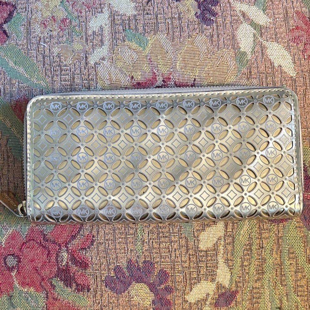 Michael Kors Leather Metallic Gold Wallet